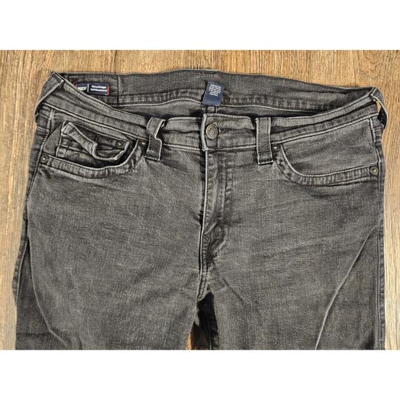 True Religion Jeans Mens 38 Black Fade Ricky Relaxed Straight Pockets Stretch - Picture 2 of 12